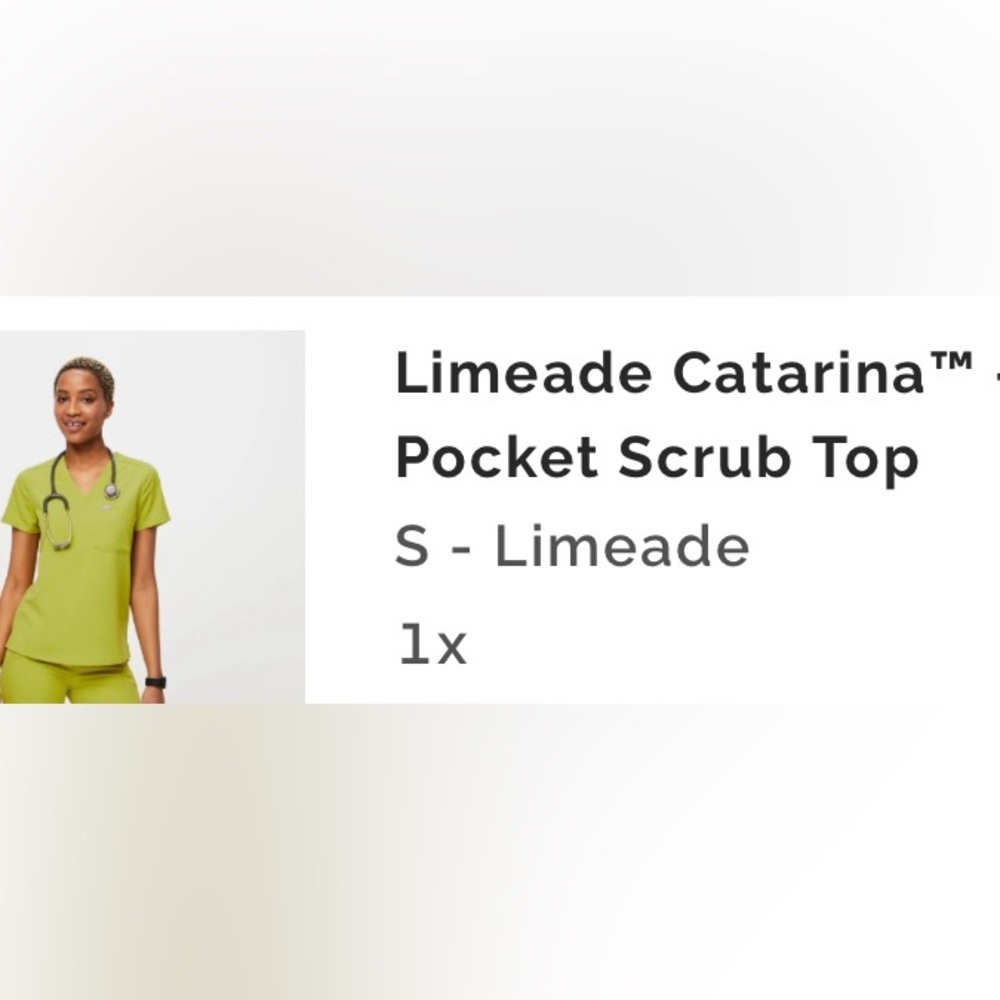 Figs scrub top Catalina one pocket limeade size small